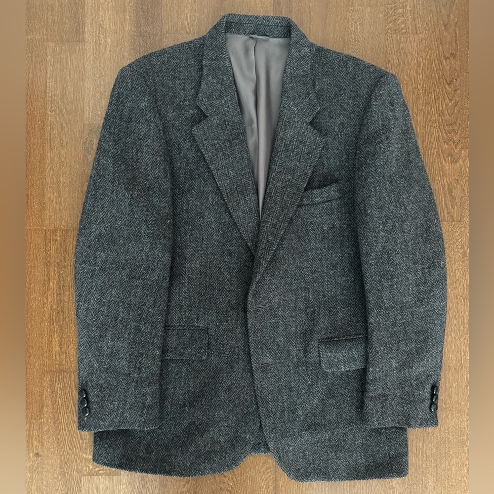 Harris Tweed grey blazer size 40R - Picture 3 of 4